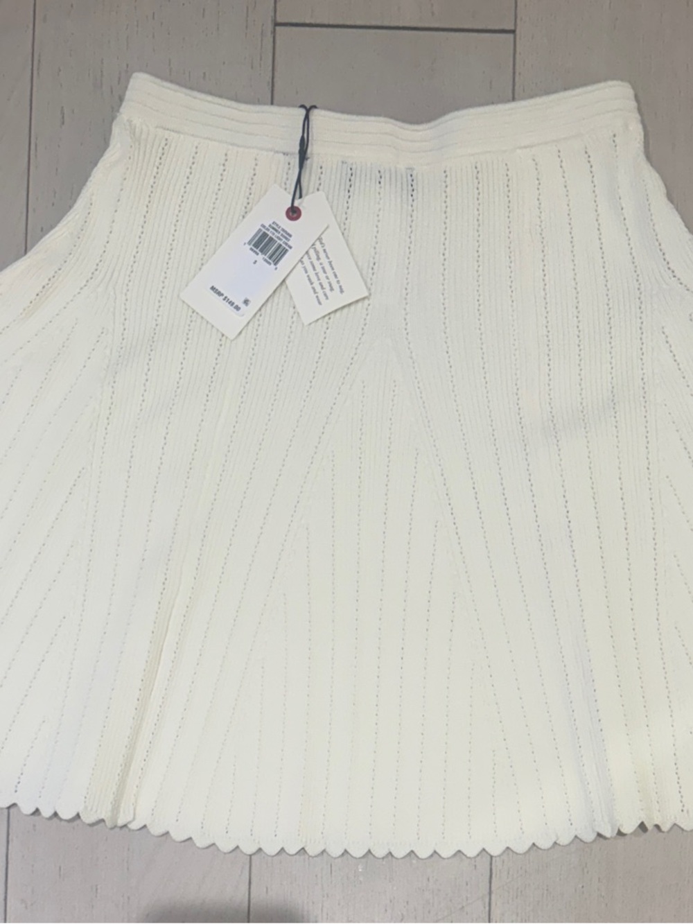 Ted Baker Cream Ribbed A-Line Knit Skirt